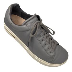 Birkenstock Bend Low Iron Gray Leather Lace-Up Sneakers